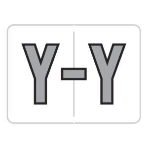 Datafile Compatible Alpha Labels, Letter "Y", White, Laminated Stock, 15/16" X 1-1/4" Individual Letters - Roll of 500 - Image 1
