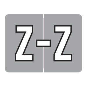 Datafile Compatible Alpha Labels, Letter "Z", Grey, Laminated Stock, 15/16" X 1-1/4" Individual Letters - Roll of 500 - Image 1