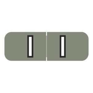 Barkley FABAM Compatible Alpha Labels, Letter "I", Pale Green, Laminated Stock, 1/2" X 1-1/2" Individual Letters - Roll Of 500 - Image 1