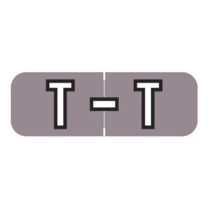 Barkley FABAM Compatible Alpha Labels, Letter "T", Grey, Laminated Stock, 1/2" X 1-1/2" Individual Letters - Roll Of 500 - Image 1