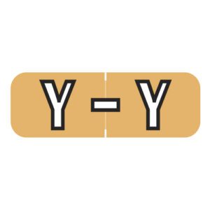 Barkley FABAM Compatible Alpha Labels, Letter "Y", Light Orange, Laminated Stock, 1/2" X 1-1/2" Individual Letters - Roll Of 500 - Image 1
