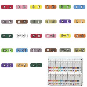 Barkley FABAM Compatible Alpha Labels, Letter "A-Z" plus Mc, Laminated Stock, 1/2" X 1-1/2" Individual Letters - 27 Rolls Of 500 - Image 1