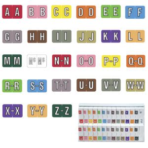 Barkley ABKM Compatible Alpha Labels, Letter "A-Z" plus Mc set, Laminated Stock, 1" X 1-1/2" Individual Letters - 27 Rolls of 500 - Image 1