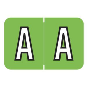 Barkley FABEM Compatible Alpha Labels, Letter "A", Light Green, Laminated Stock, 1" X 1-1/2" Individual Letters - Roll Of 500 - Image 1
