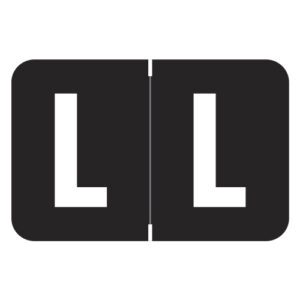 Barkley FABEM Compatible Alpha Labels, Letter "L", Black, Laminated Stock, 1" X 1-1/2" Individual Letters - Roll Of 500 - Image 1