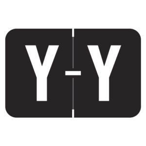 Barkley FABEM Compatible Alpha Labels, Letter "Y", Black, Laminated Stock, 1" X 1-1/2" Individual Letters - Roll Of 500 - Image 1