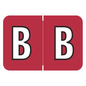 Colwell Jewel Tone Compatible Alpha Labels, Letter "B", Red, Laminated Stock, 1" X 1-1/2" Individual Letters - Roll Of 500 - Image 1