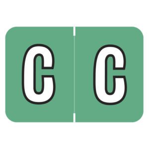Colwell Jewel Tone Compatible Alpha Labels, Letter "C", Dark Green, Laminated Stock, 1" X 1-1/2" Individual Letters - Roll Of 500 - Image 1