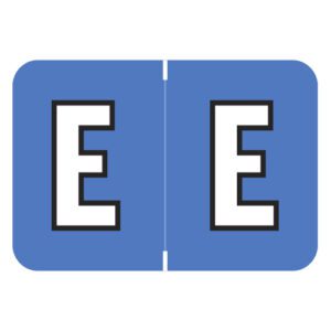 Colwell Jewel Tone Compatible Alpha Labels, Letter "E", Blue, Laminated Stock, 1" X 1-1/2" Individual Letters - Roll Of 500 - Image 1