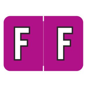 Colwell Jewel Tone Compatible Alpha Labels, Letter "F", Dark Pink, Laminated Stock, 1" X 1-1/2" Individual Letters - Roll Of 500 - Image 1