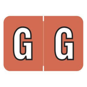 Colwell Jewel Tone Compatible Alpha Labels, Letter "G", Dark Orange, Laminated Stock, 1" X 1-1/2" Individual Letters - Roll Of 500 - Image 1