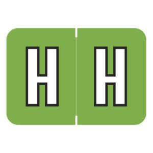 Colwell Jewel Tone Compatible Alpha Labels, Letter "H", Light Green, Laminated Stock, 1" X 1-1/2" Individual Letters - Roll Of 500 - Image 1
