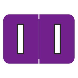 Colwell Jewel Tone Compatible Alpha Labels, Letter "I", Purple, Laminated Stock, 1" X 1-1/2" Individual Letters - Roll Of 500 - Image 1