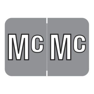 Colwell Jewel Tone Compatible Alpha Labels, Letter "Mc", Grey, Laminated Stock, 1" X 1-1/2" Individual Letters - Roll Of 500 - Image 1