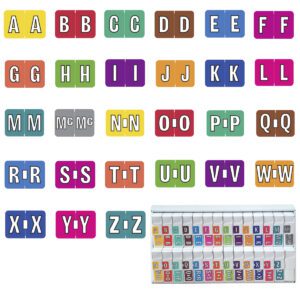 Colwell Jewel Tone Compatible Alpha Labels, Letter "A-Z" plus Mc, Laminated Stock, 1" X 1-1/2" Individual Letters - 27 Rolls Of 500