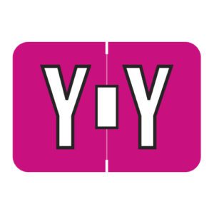 Colwell Jewel Tone Compatible Alpha Labels, Letter "Y", Light Pink, Laminated Stock, 1" X 1-1/2" Individual Letters - Roll Of 500 - Image 1