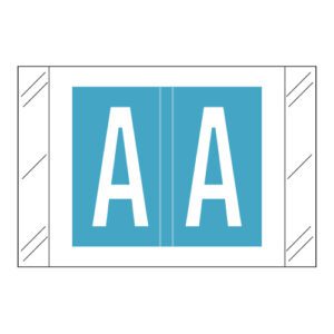 Tabbies 12000 Compatible Alpha Labels, Letter "A", Blue, Laminated Stock, 1" X 1-1/2" Individual Letters - Roll of 500 - Image 1