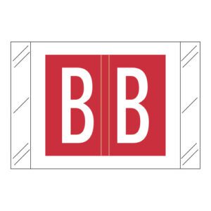 Tabbies 12000 Compatible Alpha Labels, Letter "B", Red, Laminated Stock, 1" X 1-1/2" Individual Letters - Roll of 500 - Image 1