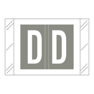 Tabbies 12000 Compatible Alpha Labels, Letter "D", Grey, Laminated Stock, 1" X 1-1/2" Individual Letters - Roll of 500 - Image 1