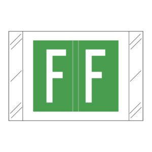 Tabbies 12000 Compatible Alpha Labels, Letter "F", Dark Green, Laminated Stock, 1" X 1-1/2" Individual Letters - Roll of 500 - Image 1