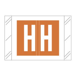 Tabbies 12000 Compatible Alpha Labels, Letter "H", Orange, Laminated Stock, 1" X 1-1/2" Individual Letters - Roll of 500 - Image 1