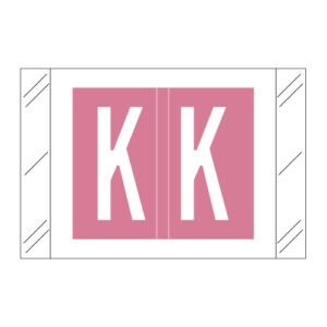 Tabbies 12000 Compatible Alpha Labels, Letter "K", Pink, Laminated Stock, 1" X 1-1/2" Individual Letters - Roll of 500 - Image 1