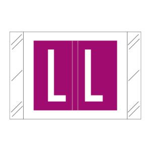 Tabbies 12000 Compatible Alpha Labels, Letter "L", Dark Pink, Laminated Stock, 1" X 1-1/2" Individual Letters - Roll of 500 - Image 1