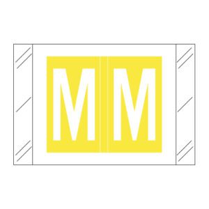 Tabbies 12000 Compatible Alpha Labels, Letter "M", Yellow, Laminated Stock, 1" X 1-1/2" Individual Letters - Roll of 500 - Image 1