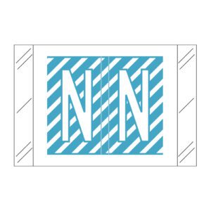 Tabbies 12000 Compatible Alpha Labels, Letter "N", Blue, Laminated Stock, 1" X 1-1/2" Individual Letters - Roll of 500 - Image 1