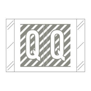Tabbies 12000 Compatible Alpha Labels, Letter "Q", Grey, Laminated Stock, 1" X 1-1/2" Individual Letters - Roll of 500 - Image 1