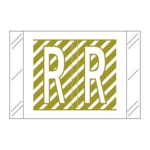 Tabbies 12000 Compatible Alpha Labels, Letter "R", Pale Green, Laminated Stock, 1" X 1-1/2" Individual Letters - Roll of 500 - Image 1