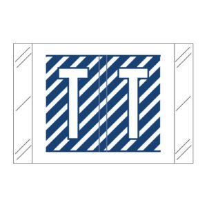 Tabbies 12000 Compatible Alpha Labels, Letter "T", Royal Blue, Laminated Stock, 1" X 1-1/2" Individual Letters - Roll of 500 - Image 1