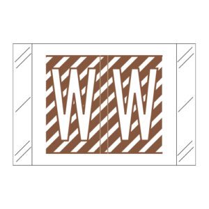 Tabbies 12000 Compatible Alpha Labels, Letter "W", Brown, Laminated Stock, 1" X 1-1/2" Individual Letters - Roll of 500 - Image 1