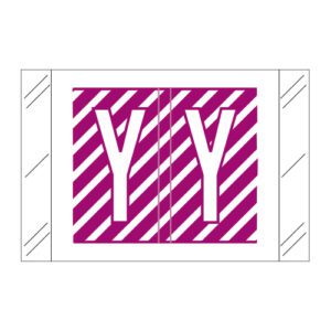 Tabbies 12000 Compatible Alpha Labels, Letter "Y", Dark Pink, Laminated Stock, 1" X 1-1/2" Individual Letters - Roll of 500 - Image 1