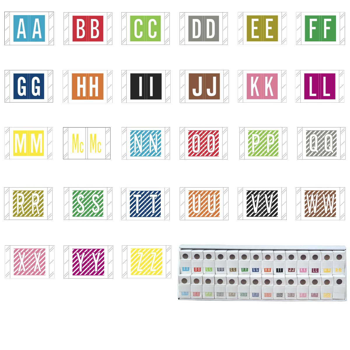 Barkley FASTM Compatible Alpha Labels, Letter “A-Z” plus Mc, Laminated ...