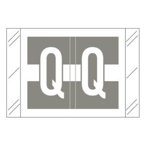 Tabbies 12030 Compatible Alpha Labels, Letter "Q", Grey, Laminated Stock, 1" X 1-1/2" Individual Letters - Roll of 500 - Image 1
