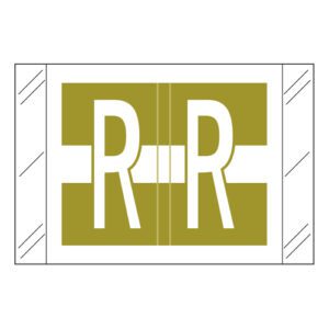 Tabbies 12030 Compatible Alpha Labels, Letter "R", Pale Green, Laminated Stock, 1" X 1-1/2" Individual Letters - Roll of 500 - Image 1