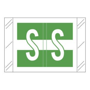 Tabbies 12030 Compatible Alpha Labels, Letter "S", Dark Green, Laminated Stock, 1" X 1-1/2" Individual Letters - Roll of 500 - Image 1