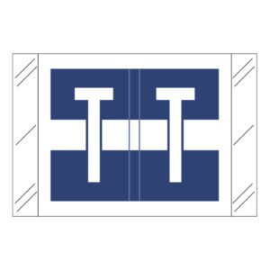 Tabbies 12030 Compatible Alpha Labels, Letter "T", Royal Blue, Laminated Stock, 1" X 1-1/2" Individual Letters - Roll of 500 - Image 1