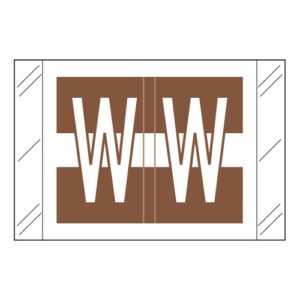 Tabbies 12030 Compatible Alpha Labels, Letter "W", Brown, Laminated Stock, 1" X 1-1/2" Individual Letters - Roll of 500 - Image 1