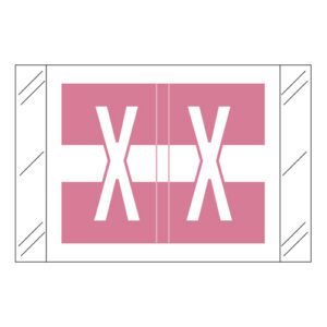 Tabbies 12030 Compatible Alpha Labels, Letter "X", Pink, Laminated Stock, 1" X 1-1/2" Individual Letters - Roll of 500 - Image 1