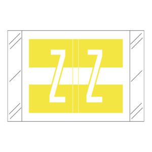Tabbies 12030 Compatible Alpha Labels, Letter "Z", Yellow, Laminated Stock, 1" X 1-1/2" Individual Letters - Roll of 500 - Image 1