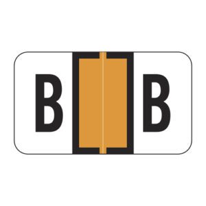 Jeter 0200 Compatible Alpha Labels, Letter "B", Orange,  Laminated Stock, 15/16" X 1-5/8" Individual Letters - Roll of 500 - Image 1