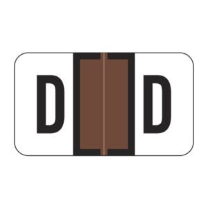 Jeter 2800 Compatible Alpha Labels, Letter "D", Brown,  Laminated Stock, 15/16" X 1-5/8" Individual Letters - Roll of 500