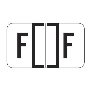 Jeter 2800 Compatible Alpha Labels, Letter "F", White,  Laminated Stock, 15/16" X 1-5/8" Individual Letters - Roll of 500