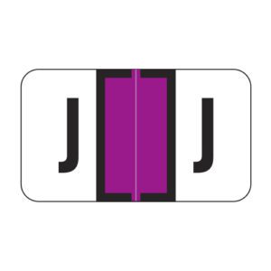 Jeter 0200 Compatible Alpha Labels, Letter "J", Purple,  Laminated Stock, 15/16" X 1-5/8" Individual Letters - Roll of 500