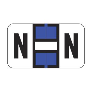 Jeter 0200 Compatible Alpha Labels, Letter "N", Blue,  Laminated Stock, 15/16" X 1-5/8" Individual Letters - Roll of 500