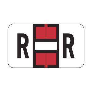 Jeter 0200 Compatible Alpha Labels, Letter "R", Red,  Laminated Stock, 15/16" X 1-5/8" Individual Letters - Roll of 500