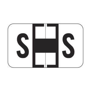Jeter 0200 Compatible Alpha Labels, Letter "S", White,  Laminated Stock, 15/16" X 1-5/8" Individual Letters - Roll of 500