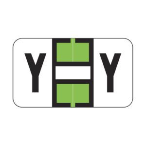 Jeter 0200 Compatible Alpha Labels, Letter "Y", Dark Green,  Laminated Stock, 15/16" X 1-5/8" Individual Letters - Roll of 500